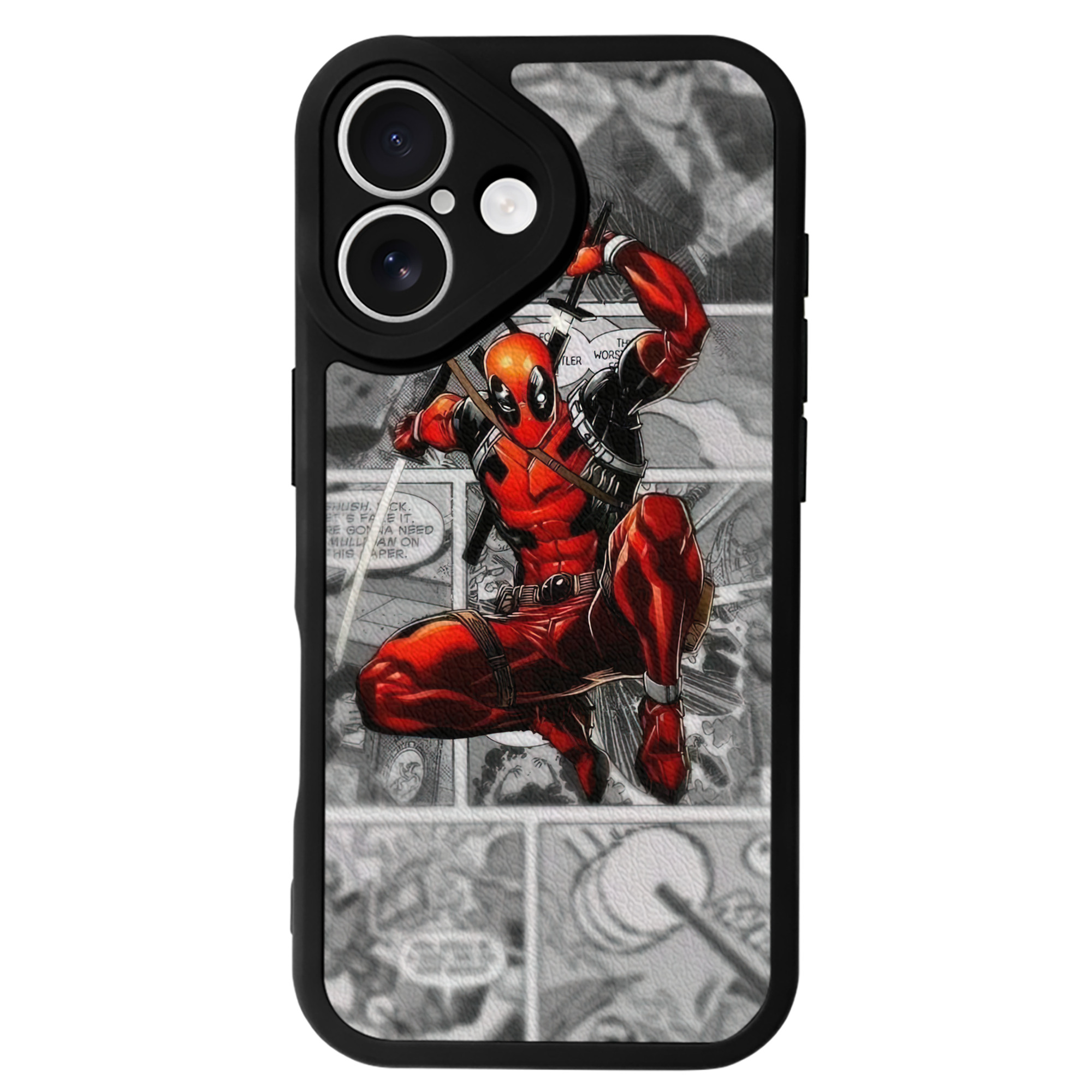 （画像用） Deadpool デッドプール 【iPhone 16シリーズ対応】シリコンスマホケース（レザー調） 材質：シリコン